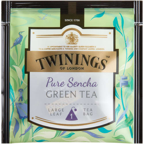 Twinings Pure Sencha Green Tea Platinum Tea Sachets, Regular